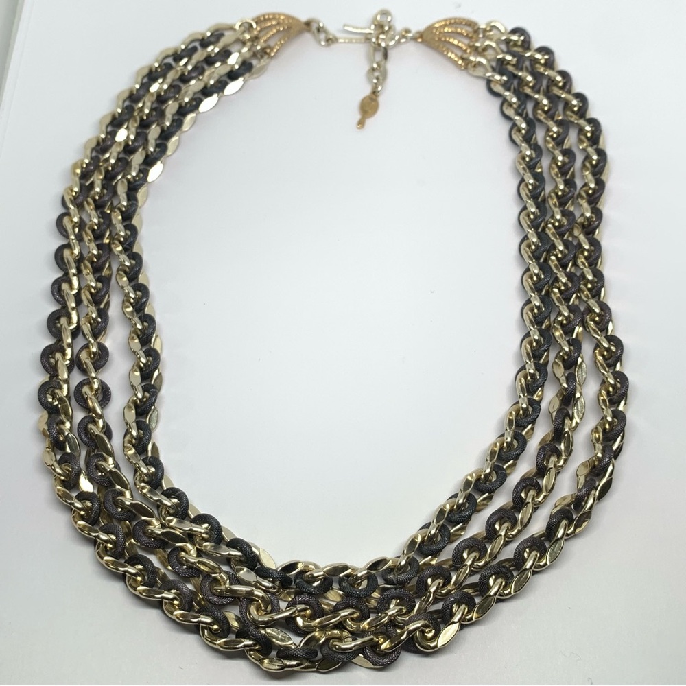 Vintage Sarah Coventry Silver Tone Tiered Chain Link Mesh Necklace Signed 22" - Picture 1 of 6